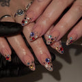 Luxury Crystal Gem Press On Nails | Handmade Rhinestone Jewelry Nails | Elegant Glam Gel Nail Set