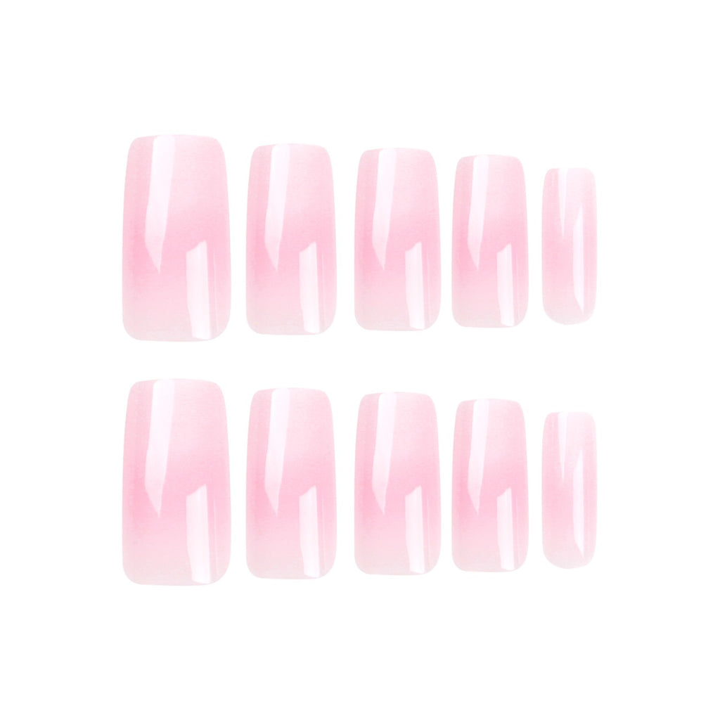 Luxury Milky White Coffin Press On Nails | Glossy Minimalist Fake Nails