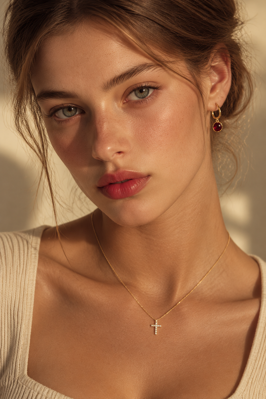 Dainty Cross Pendant Necklace for Women – Minimalist Gold Cross Jewelry