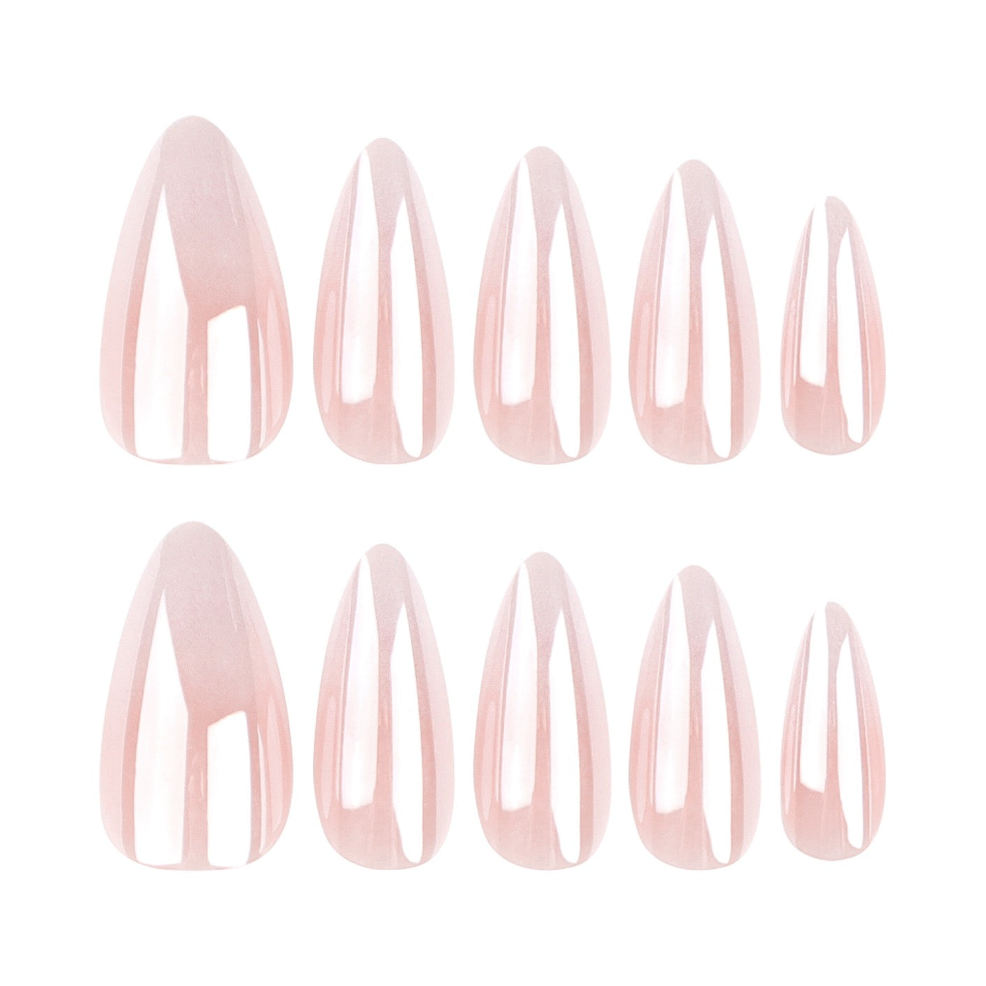 Milky White Ombre Almond Press On Nails | Luxury Glossy Gel Fake Nails
