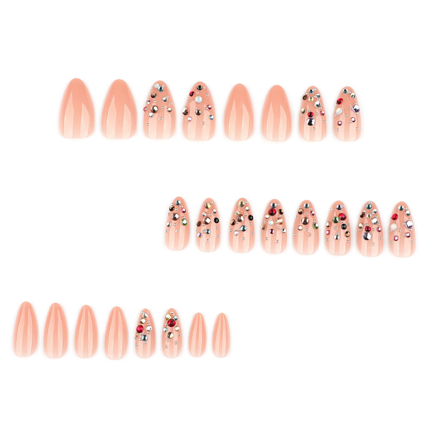 Luxury Crystal Gem Press On Nails | Handmade Rhinestone Jewelry Nails | Elegant Glam Gel Nail Set
