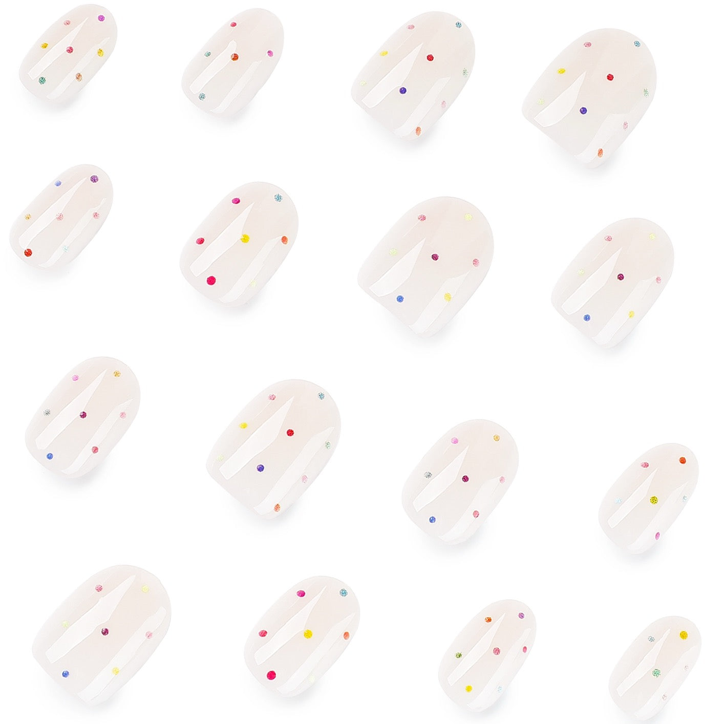 Pastel Confetti Glass Press On Nails | Minimalist Handmade Gel Nails | Soft Girl Aesthetic Nail Set