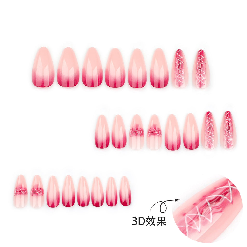 Bloody Rose Stiletto Press On Nails | Dark Romance Gothic Red Ombre Nail Set