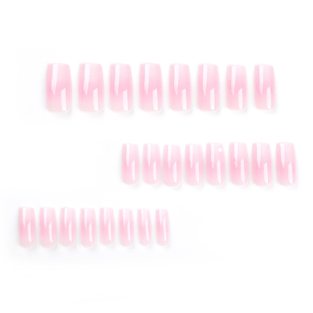 Luxury Milky White Coffin Press On Nails | Glossy Minimalist Fake Nails