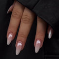 Milky White Ombre Almond Press On Nails | Luxury Glossy Gel Fake Nails