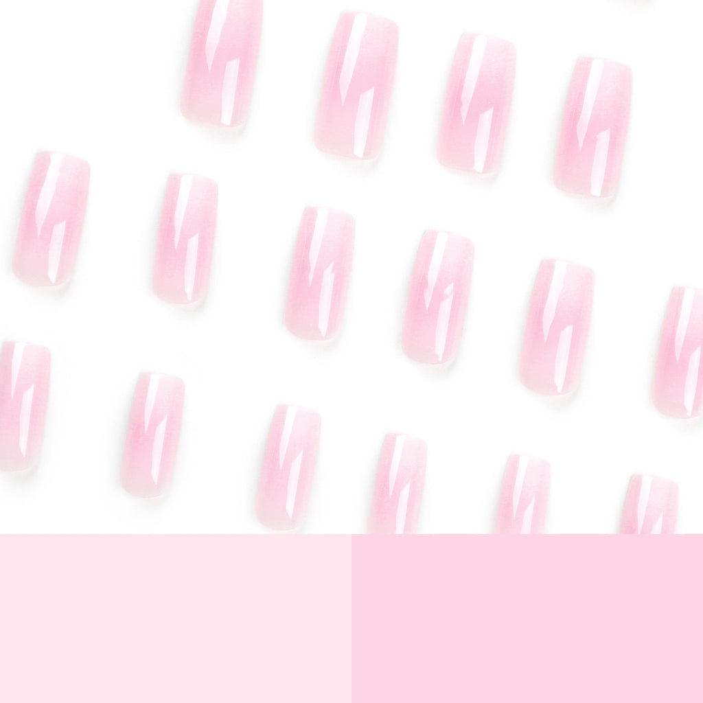 Luxury Milky White Coffin Press On Nails | Glossy Minimalist Fake Nails