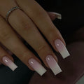 Luxury Milky White Coffin Press On Nails | Glossy Minimalist Fake Nails