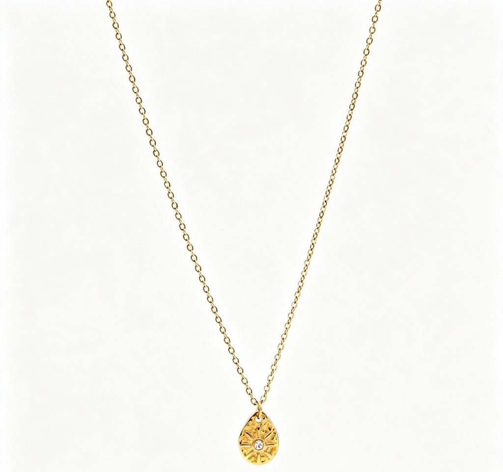 Gold Sunburst Compass Pendant Necklace – Dainty Everyday Jewelry