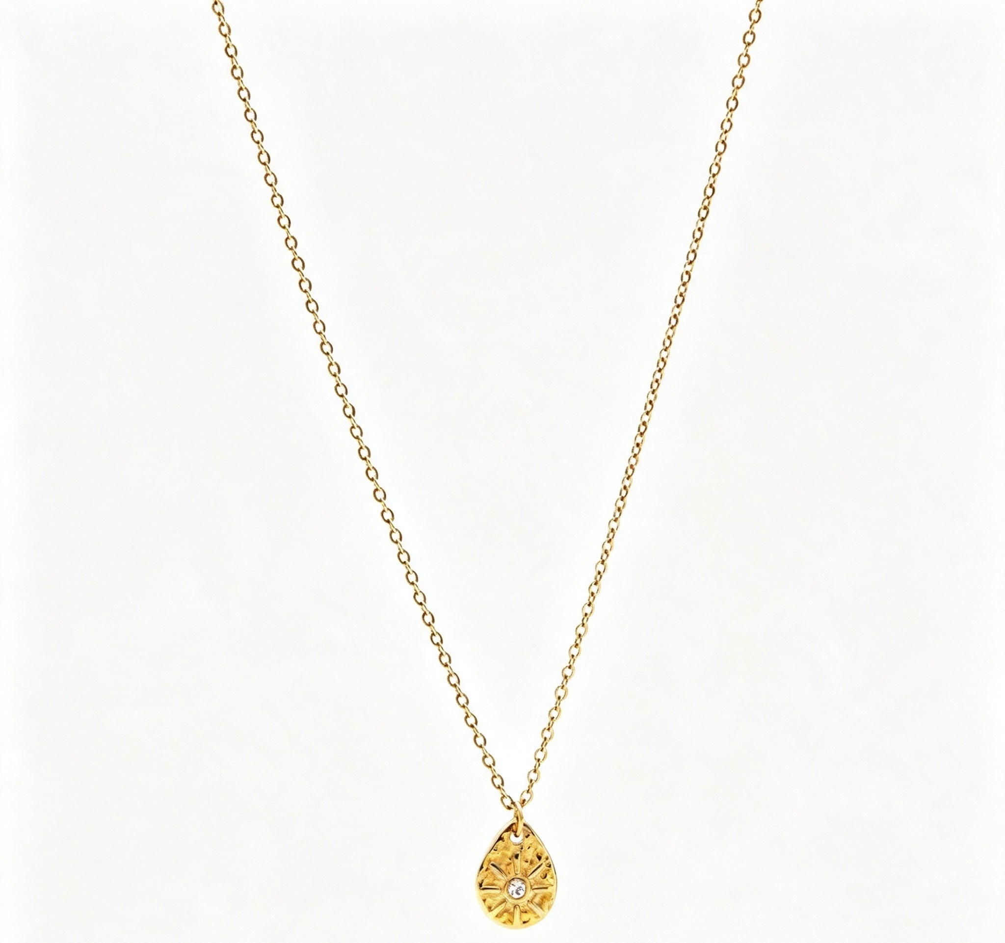 Gold Sunburst Compass Pendant Necklace – Dainty Everyday Jewelry