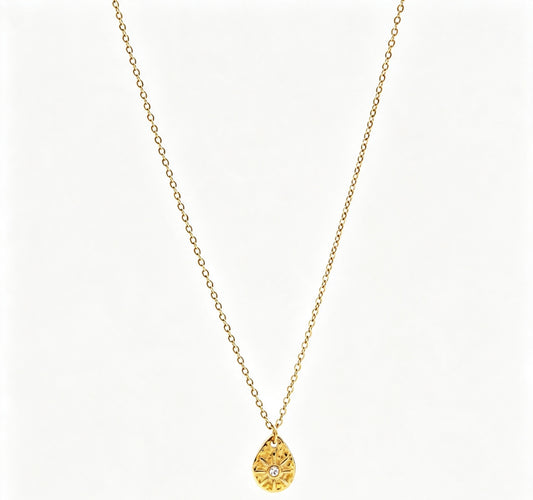 Gold Sunburst Compass Pendant Necklace – Dainty Everyday Jewelry