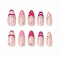 Pink French Stripe Press-On Nails