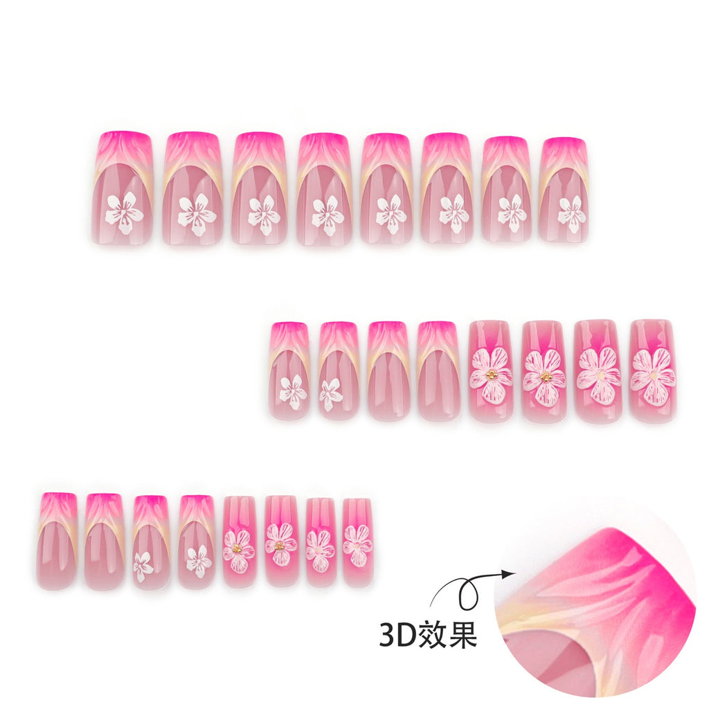 Cherry Blossom Bloom Press-On Nails | Handmade Pink Floral Luxury Nail Set