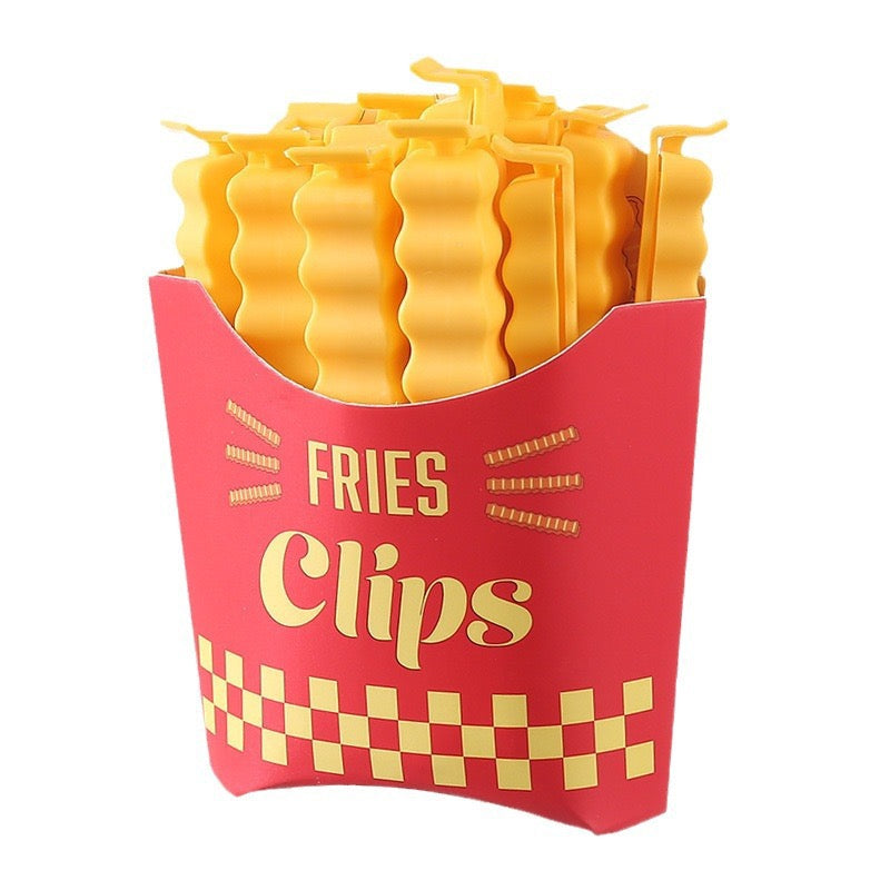 Magnetic Fries Bag Clips – Cute Food Sealing Clips, Airtight Snack Bag Clips with Strong Magnet for Kitchen Storage