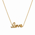 Gold Love Letter Necklace for Women | Minimalist Cursive Love Pendant Necklace | Waterproof Stainless Steel Jewelry