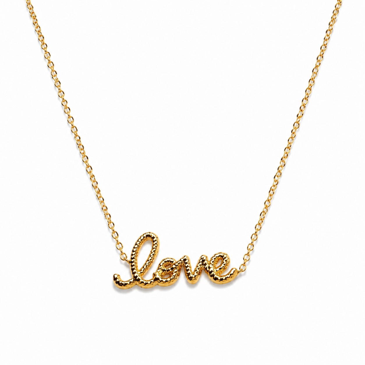 Gold Love Letter Necklace for Women | Minimalist Cursive Love Pendant Necklace | Waterproof Stainless Steel Jewelry