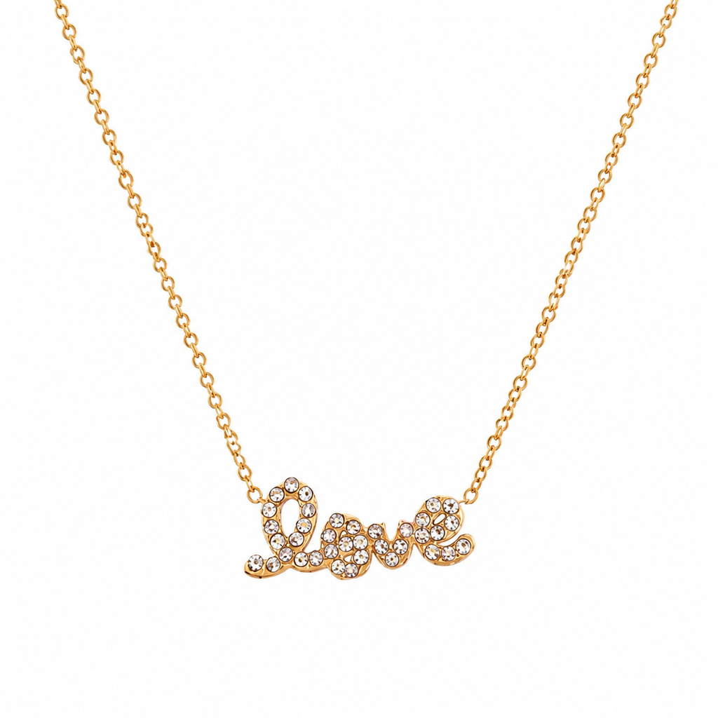 Crystal Letter Necklace – Vintage Gold Initial Pendant Necklace for Women | Elegant Y2K Jewelry