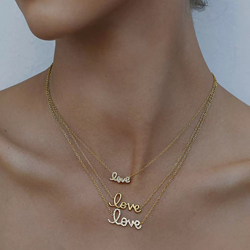 Crystal Letter Necklace – Vintage Gold Initial Pendant Necklace for Women | Elegant Y2K Jewelry