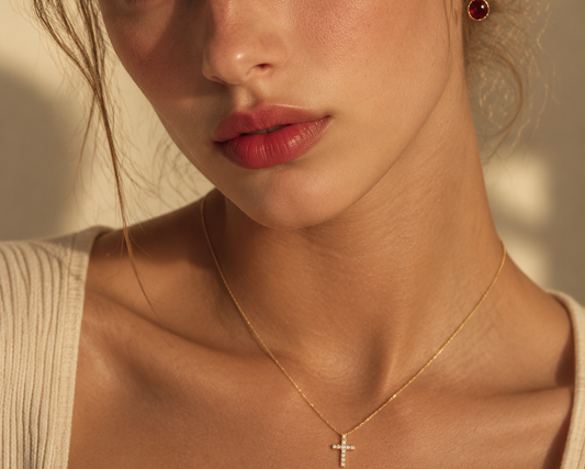 Dainty Cross Pendant Necklace for Women – Minimalist Gold Cross Jewelry