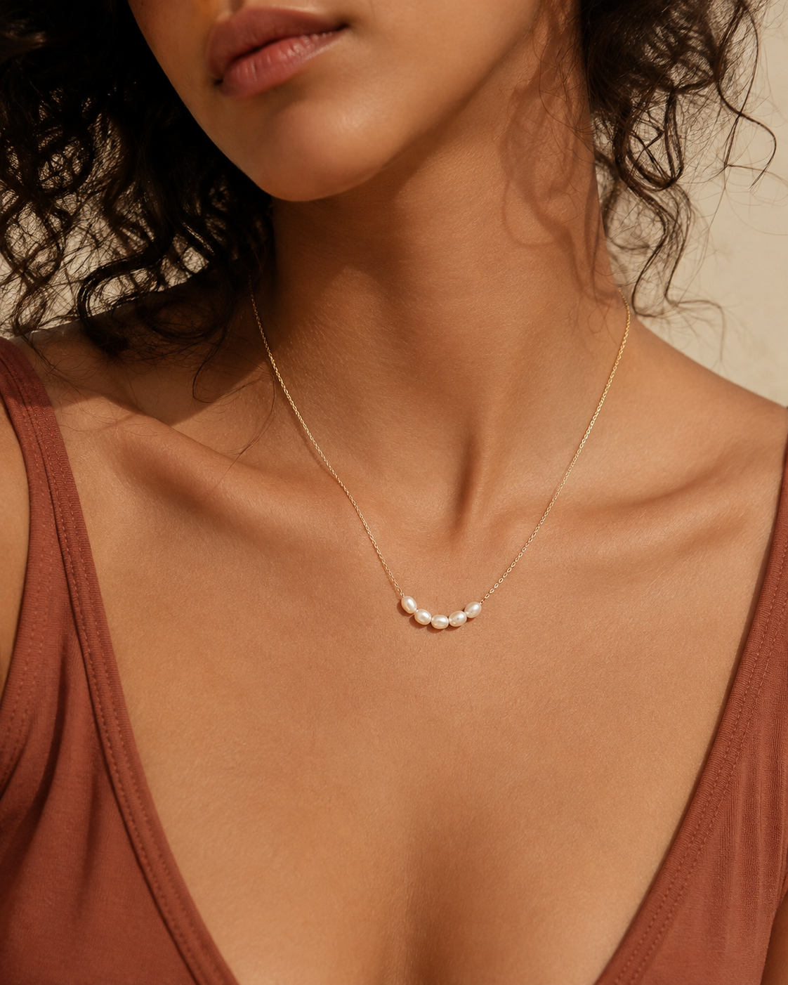 14K Gold Pearl Necklace – Dainty Freshwater Pearl Chain