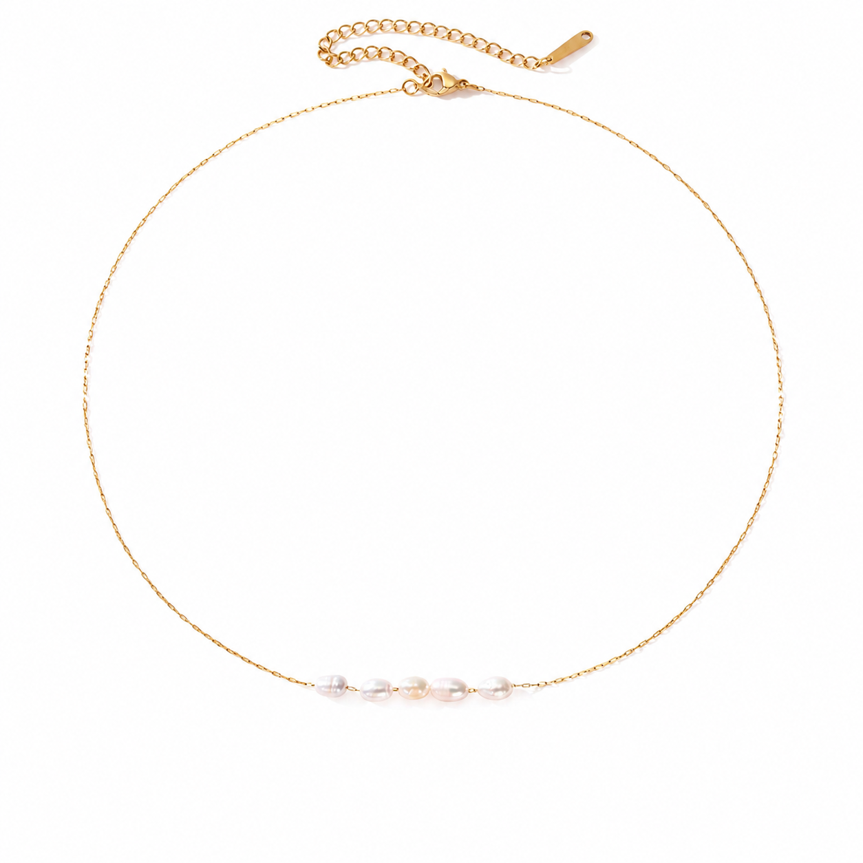 14K Gold Pearl Necklace – Dainty Freshwater Pearl Chain